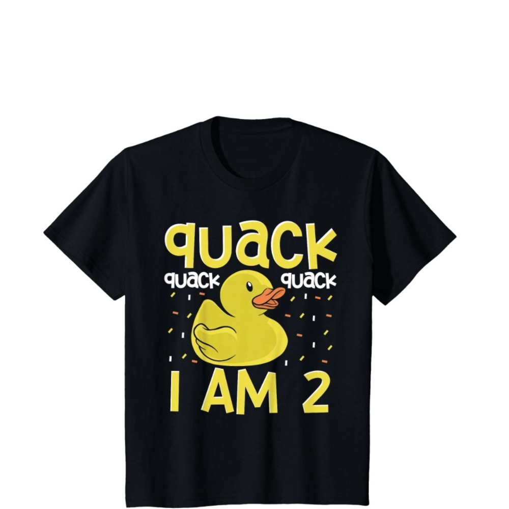 Black T-Shirt with Yellow Duck Print - Picture 1 of 1